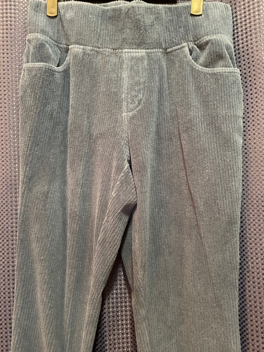 Belle by Kim Gravel Corduroy Slim Pants in Blue - Picture 5 of 11